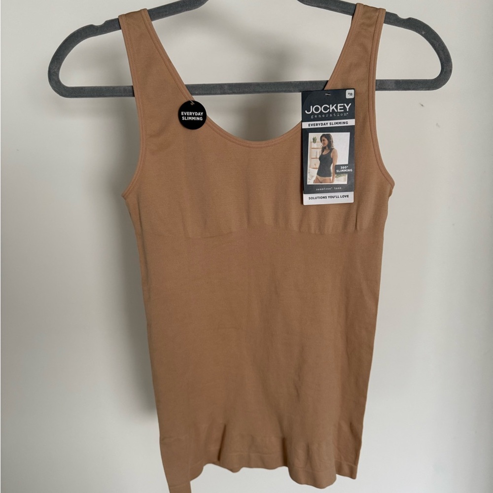 Jockey Tan Ribbed Sleeveless Fitted Tank Top